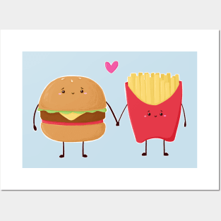 Burger and Fries love Posters and Art